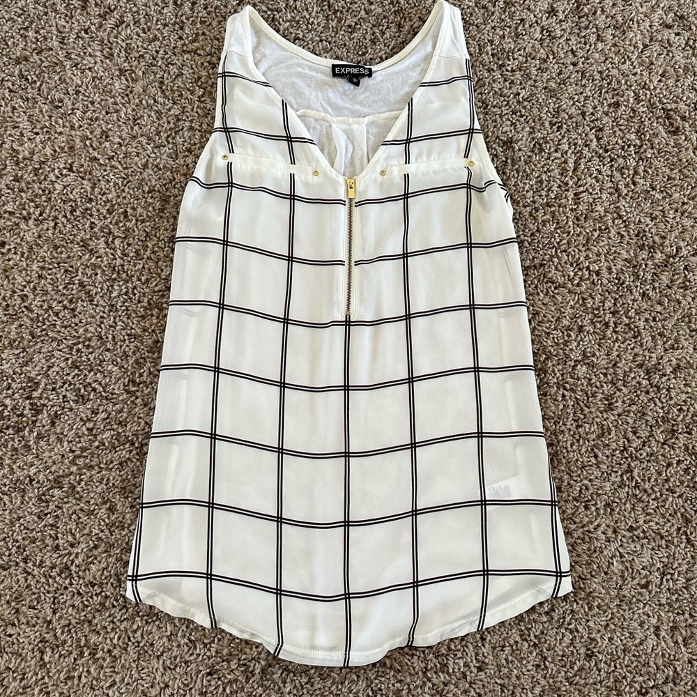 Express Plaid Zip-Front Tank Top - Size XS